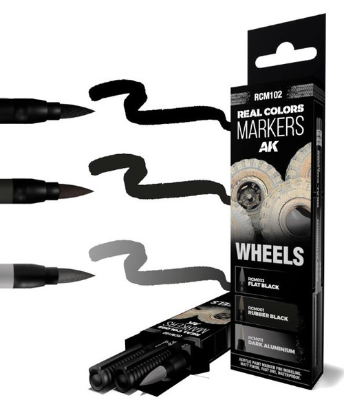 Real Colors Acrylic Paint Markers Wheels Set (3) AK Interactive