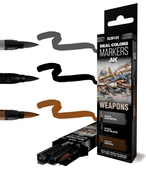 Real Colors Acrylic Paint Markers Weapons Set (3) AK Interactive
