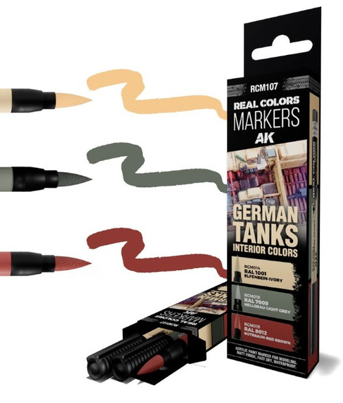 Real Colors Acrylic Paint Markers German Tanks Interior Set (3) AK Interactive