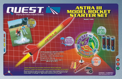 Astra III Model Rocket Starter Set w/Engines (Skill Level 1) Quest Model Rocketry