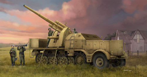 Schwerer Zugkraftwagen 18-Ton Halftrack w/8.8cm Flak Gun 1/35 Trumpeter
