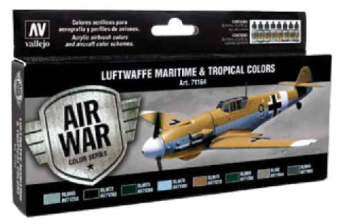 17ml Bottle Luftwaffe Maritime & Tropical Colors Model Air Paint Set (8 Colors) Vallejo Paints