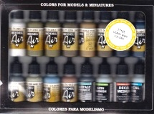 WWII USAAF Model Air Paint Set (16 Colors) 17ml Bottle Vallejo Paint