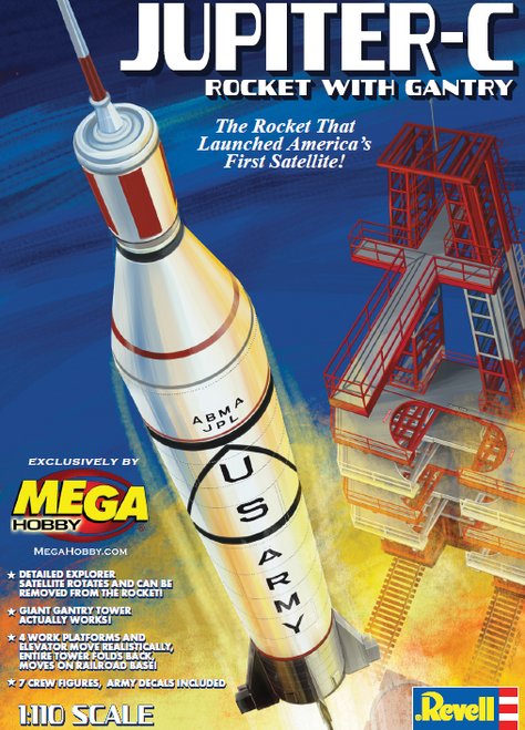 Jupiter C Rocket w/Gantry 1/110 Revell
